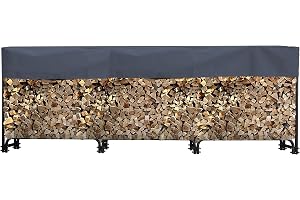 QUICK STAR Vedhylla i metall, 272 x 25 x 95 cm, med skyddsfodral, trädgård, vedskydd, 1,0 m³/1,5 SRM, stapelstöd