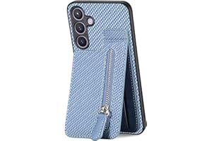 IMEIKONST Funda para Samsung Galaxy A15 5G, Cremallera para Teléfono Móvil de Cuero, Función de Soporte Carcasa Magnético Billetera Tarjetas Cartera Protección para Samsung A15 4G. Azul SD1