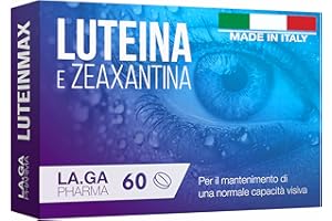 LA.GA Integratore Occhi con Luteina e Zeaxantina Alto Dosaggio. 60 Compresse con Mirtillo, Vitamine A, E, B12, Zinco. Antiossidanti Integratori Occhi Vista. Protegge da Stress Ossidativo e Maculopatia