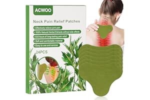 ACWOO Parche para Alivio Dolor de Cuello, 24Pcs Parche Para Aliviar el Dolor, Parche de Ajenjo, Parches Para Aliviar el Dolor de Ajenjo, Parches de Calor Moxibustión, Parche de Moxibustión de Hombros