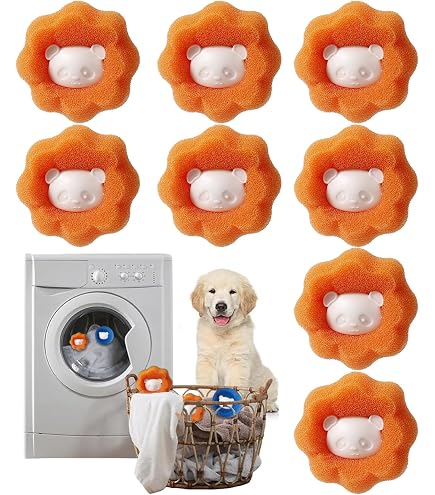4er-Pack Silikon-Haarfänger Für Waschmaschine & Trockner – Wiederverwendbar, Tierhaare Entfernen (grün/orange)