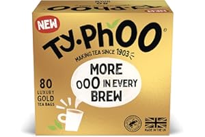 TY.PHOO Typhoo Gold • Luxury Black Tea • 80 Tea Bags • Smooth, Full-Bodied Taste • Everyday Blend • Rainforest Alliance Certified • Ethical Sourcing • Crafted for Everyday Luxury • Made in the UK