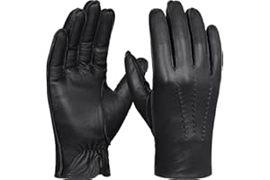 GSG SINCE 1998 Homme Gants en Cuir Sans Chrome Écran tactile Chaud Doublure en Laine Gants Hiver M22004