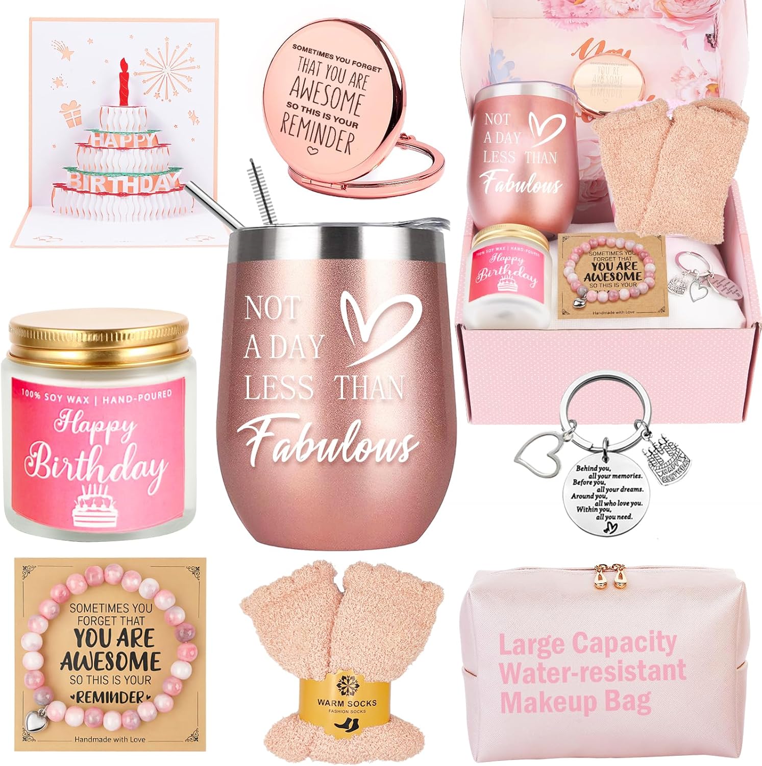 Awfrky Birthday Gifts for Women, Birthday Gift Box Set for Woman Best Friends Female Sister Mom Daughter Wife Her Girlfriend Coworker Bestie, Unique Gifts for Women