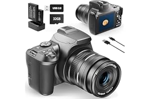 NBD 4K Digital Camera with 40X Zoom，64MP DSLR Camera for Photography Beginners，Autofocus 1080P HD Vlogging Camera with EIS，32GB SD Card，2 Batteries