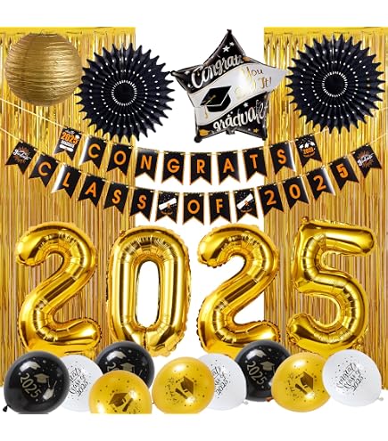 Silvester Deko 2025 - Luftballons Set Mit Zahl 2025, Schwarz, Für Helium