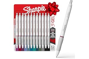 Sharpie S-Gel Długopisy żelowe do pisania, średni punkt (0,7 mm), różne kolory atramentu, białe perłowe beczki, 12 szt
