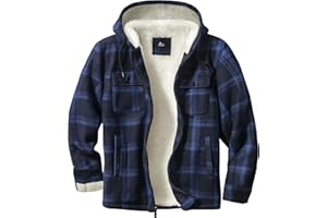 SwissWell Camicia Boscaiolo Uomo Giacca Flanella a Quadri Spessi Fodera di Peluche Felpa Cappuccio Foderata Casual Uomo Felpa con Cappuccio in pile Giacca Invernale con Tasca
