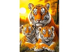 KEYIFA KAYIFA Tigre d'Amour Peinture Numero Adulte, Peinture par Numero Toile Aquarelle Numéro D'art, DIY Kit Creatif Adulte Animaux Paint by Numbers Kits, Décoration de Maison 30x40cm