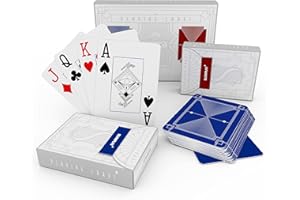 ‎SLOWPLAY SLOWPLAY Spielkarten aus 100% Kunststoff, Pokerkarten aus Plastik im Doppelpack, plastikkarten mit Jumbo-Index, überlegene Haltbarkeit und wasserfeste, Premium Spielkarten für Texas Holdem Poker