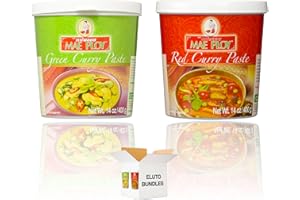 ELUTO Green Curry & Red Curry Paste Value Pack - 400g each (Pack of 2)