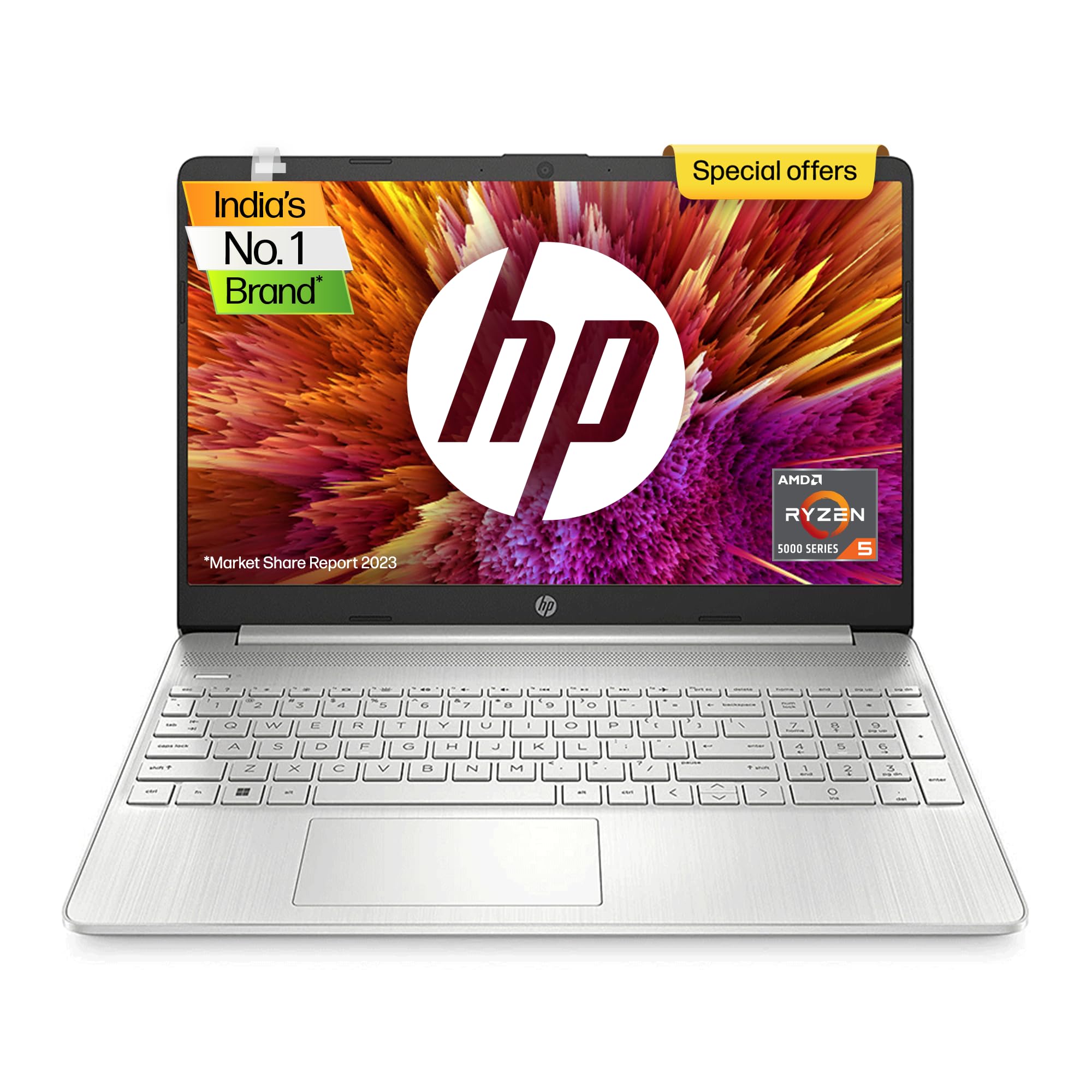 HP Laptop 14s, AMD Ryzen 5 5500U, 14-inch (35.6 cm), FHD, 8GB DDR4, 512GB SSD, AMD Radeon Graphics, Backlit KB, Thin & Light,