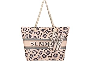 Kldgris Strandtasche, Große Strandtasche mit Reißverschluss Groß Damen Tote Bag Kommt mit kleiner Tasche Doppellagige Verstärkung Groß Shopper TascheGeburtstagsgeschenke Geschenke für Fraue