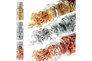 COBEE SOLEDÌ cobee 30 ml, fiocchi d'oro imitazione, 3 bottiglie di foglie d'oro per il fai da te, pellicola decorativa multifunzionale, per il fai da te, doratura, pittura acrilica, decorazione di mobili e nail