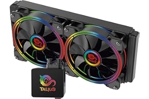 TALIUS, TECH 4 U Talius Skadi - Refrigerador líquido para pc RGB. Ventilador para CPU Compatible con Intel-AMD - Ventilador 240mm (2 Ventiladores)