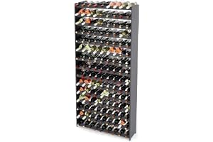 Lenmar RW RW RW-3-135 Trävinhylla antracit 198 x 92 x 26,5 16 blöjor för 135 flaskor vin flaskhylla