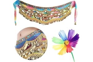 Aatpuss Bauchtanz Kostüm Hüfttuch, Bauchtanz-Hüftschal, Bauchtanz-Hüftschal für Frauen, Bauchtanzgürtel Bel, für in Bühnenaufführungen, Geburtstagsaufführungen, Partyaufführungen