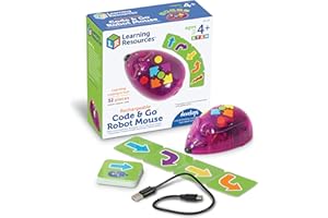 Learning Resources, ratón Robot Recargable Code & Go, Juguetes para niños y niñas de 4 años, Robot programable Interactivo sin Pantalla