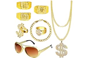 NebulaGlam Zuhälter Kostüm, 80er 90er Jahre Outfit Herren Hip Hop Kostüm Für Karneval Fasching Mottoparty