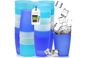 idea-station Neo Bicchieri Plastica 30 x 250 ml - edizione ghiaccio - Bicchiere Bambini infrangibile - riutilizzabile Set Bicchieri Acqua - ideale per compleanno e campeggio