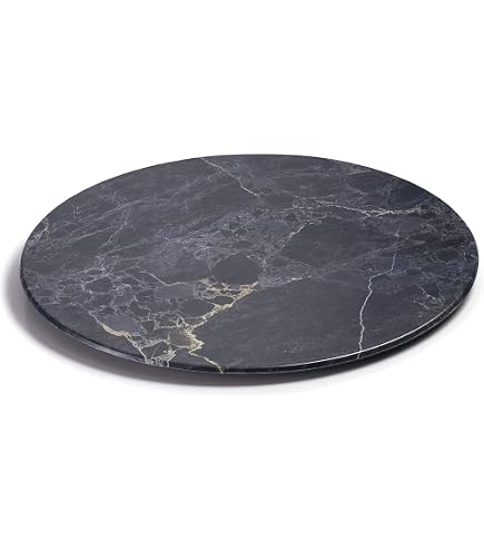 Vassoio Girevole In Legno Lazy Susan WORDFUN 90cm - Base Rotante Silenziosa - Colore Noce Chiaro - Per Tavolo Da Pranzo