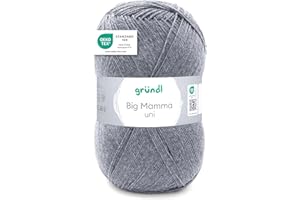 Gründl Big Mamma uni (lana per maglieria, set per uncinetto, filato per maglieria e uncinetto effetto lana, 100% poliacrilico, 400 g / 1040 m, spessore del ferro: 3,5-4,5, 1 x 400 g), Stone grey