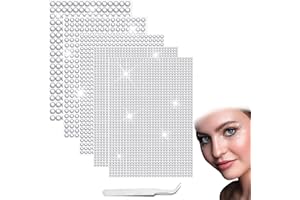 jatimdotin Strass Autocollants, 2542 Pièces Strass Autocollant Diamant, 3/4/5/6mm Autocollant Auto-Adhésifs, Autocollant Diamant pour Visage Yeux Corps Ongle Nail Art