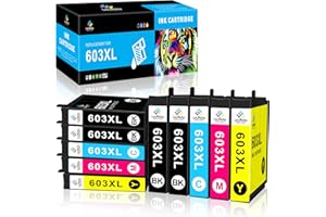 LeciRoba 603xl wkłady do drukarki zamiennik do drukarek Epson 603 i epson 603xl Multipack do Epson XP 2100 XP 2150 XP 3100 XP 3150 XP 4100 XP 4150 Workforce WF 2810 WF2820 WF 2840 WF 28777 0 (10PK)