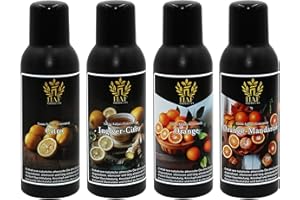 ‎HAF HAF Saunaaufguss Set „Zitrusfrüchte“ - 4 x 100ml Sauna Aufgussmittel Citro, Ingwer-Citro, Orange, Orange Mandarine - Saunaduft mit natürlichen ätherischen Ölen & ohne Zusätze