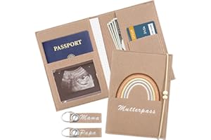 Lets Joy Etui ochronne na kartę ciąży, etui ochronne z filcu z przegródkami, niemieckie etui ochronne na kartę ciąży, etui na kartę ciąży, filcowe etui na 2 breloczki do kluczy, prezent dla najlepszej