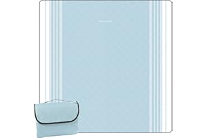 DEWUR Couverture de pique-nique imperméable et lavable - Couverture de plage sans sable - XXL - Isolé avec dessous imperméable - Bleu - 200 x 200 cm, C31-C36