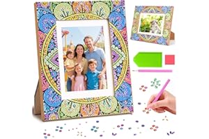 HOLLIVI Bastelset Kinder Bilderrahmen Basteln Mädchen 6 8 10 Jahre, Diamond Painting Kinder Geschenk Mädchen 5-6-7-8-9-10-11-12 Jahre Mosaik Bastelset Weihnachtsgeschenke Spielzeug ab 4-12 Jahre Home Decor