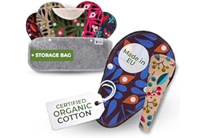 NATISSY Salvaslip reutilizables en algodón orgánico para flujo blanco (TANGA, 7 uds.); HECHOS EN LA UE, lavables a alta T°, 100% transpirables y suaves, salvaslip de tela, protección femenina diaria (sin PUL)