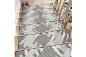 SIXHOME Tappeti per Scale Interne 20 * 76cm 15pcs Coprigradini per Scale Tappetini per Scale in Legno Tappetino con Retro Adesivo Grigio