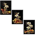 Indianara Set of 3 Framed Art Painting (3911BK) without glass 10.2 X 13, 10.2 X 13, 10.2 X 13 INCH (Style 5)