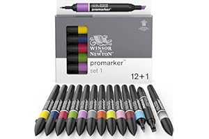 Winsor & Newton - Set de Rotuladores ProMarker, 12 + 1 Unidades, Set 1, Colores Surtidos