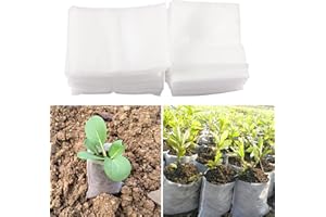 Warooma Seedling-Raising Bags, 1000 Pcs Biodegradable Non-Woven Nursery Bags Fabric Seedling Pots Seeding Starting Fiber Soil Transplant Pouches Plant Grow Bag Home Garden Supply