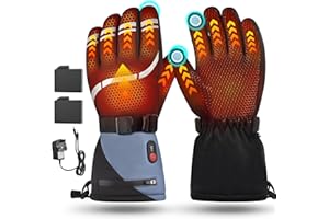 ‎YOUTELIT Youtelit Beheizbare Handschuhe Damen Herren 7.4V 6400mAh Wiederaufladbar Beheizte Handschuhe 3 Heizstufen wasserdichte Touchscreen Winterhandschuhe für Motorrad Skifahren Klettern Wandern