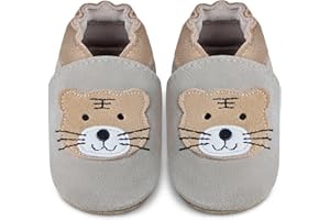IceUnicorn Chausson Bebe Chaussons Cuir Bébé Cuir Souple Antidérapantes Chaussures Premiers Pas Garçon Fille