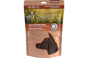 Chewies Fleischstreifen MINI Hundeleckerli aus 100 % Wildfleisch - 70 g - Snack für kleine Hunde - getrocknete Wild Kaustreifen - hypoallergen & getreidefrei - Dörrfleisch von Wildtieren