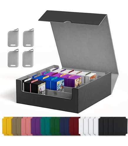 Boîte Rangement Cartes 2100+ | Magnétique | MTG YuGiOh Sport (Rouge)
