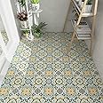 Self Adhesive Floor Tile Vinyl Flooring Peel and Stick Floor Tiles Waterproof for Bathroom Kitchen Living Room Inner Porch Colorful Moroccan 30x30cm 38 Pcs(3.42㎡)