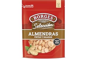 Borges - Almendras Guara Fritas y Saladas Selección Borges - Con alto contenido en vitamina E, Fósforo, Magnesio, Hierro y Calcio - Frutos Secos sin Gluten - Paquete de 160 gramos.