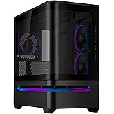 ASUS PRIME AP202 TG ARGB Siyah mATX Bilgisayar Kasası | TG Kompakt mATX Uyumlu, Kavisli Cam Paneli