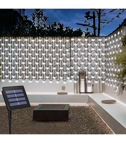 CERIAL Rete luminosa solare per esterni,4 x 1 m luci solari da giardino