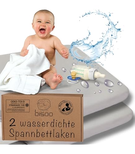 Spannbettlaken Kinderbett Wasserdicht - Jersey Baumwolle 70x140 Cm Weiß