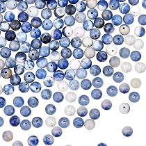 Perline di sodalite blu 8mm/6mm/4mm lotto da 20/50 unità, creazione di gioielli fai da te - Italia