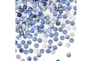 OLYCRAFT Acerca de 174~177pcs 6-6.5mm Cuentas de Piedra Natural Vena Azul Cuentas Sodalita Cuentas Redondas Sueltas Piedras Preciosas Piedra Energética para Pulsera Collar Fabricación de Joyas