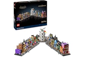 LEGO Harry Potter Diagon Alley Wizarding Shops Building Set for Adults, Collectible Display Model Features Microscale Brick-Built Stores & 12 Microfigures, Gift Idea for Women and Men 76444