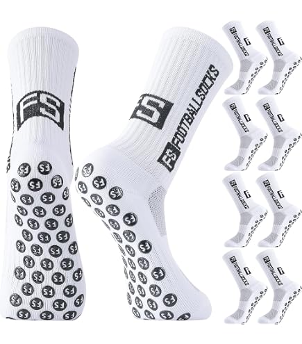 Lot De 3 Paires De Chaussettes De Sport Antidérapantes Pour Enfant - Taille 33-39, Blanc, Pour Football, Basket, Rugby - 8